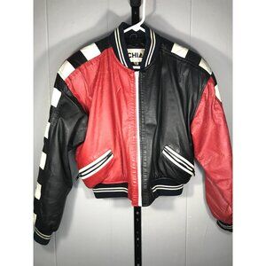 Vintage CHIA 100% Leather Crop Jacket Women’s Small Motorcycle Bomber W/Pockets